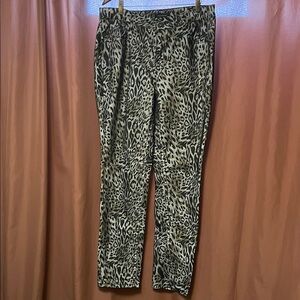 Ashley Stewart Leopard Print Straight Leg Pants